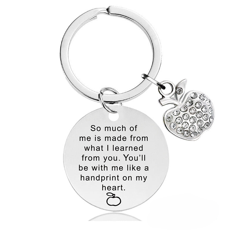 Wholesale Teacher's Day Stainless Steel Keychain Thanksgiving